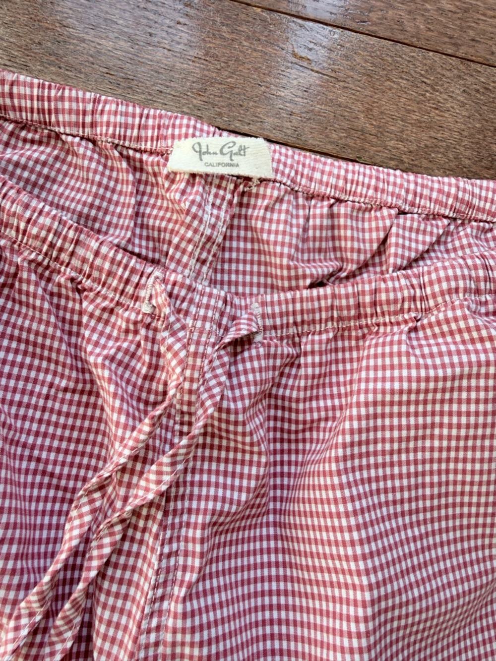 Brandy Melville Red and White Gingham Drawstring Pants - Picture 3 of 3